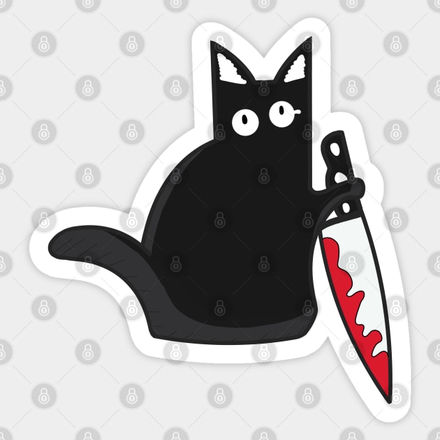 Cursed cat with knife! Sticker by Anime Meme's